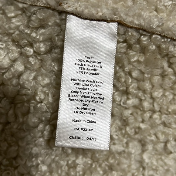 Talbots Faux Suede Sherpa Vest - Picture 6 of 8